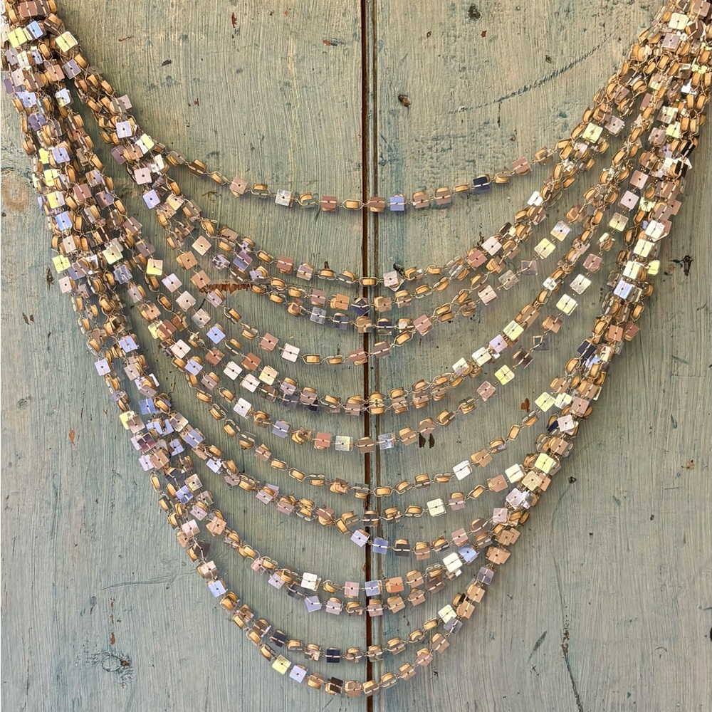 Multi-Layered Super Sparkly Sexy Silver Necklace - Picture 3 of 13